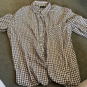 Banana Republic Black and White Checkered Men's Shirt